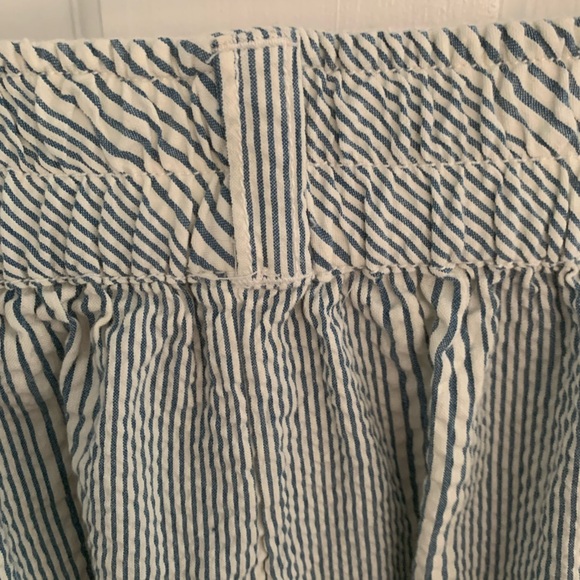 We The Free' Free People Cotton Seersucker White & blue striped Pull on Pants M - Picture 5 of 9
